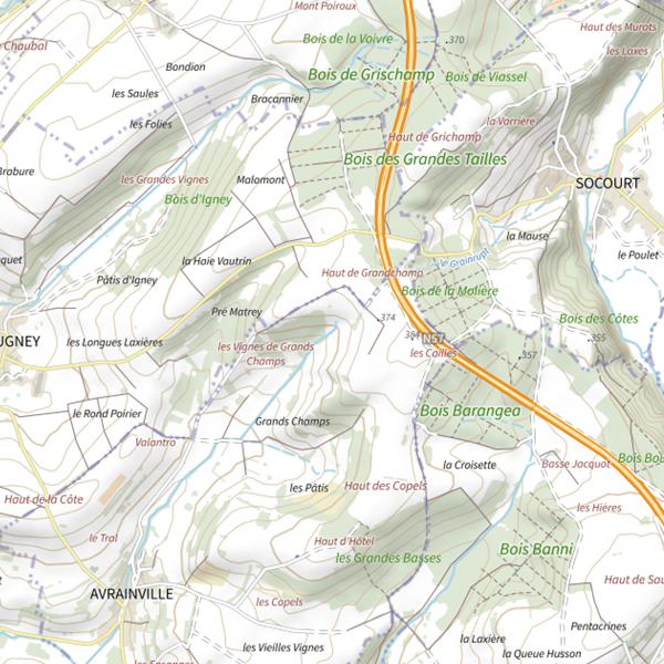 Plan cartographique de Ru d'Avrainville