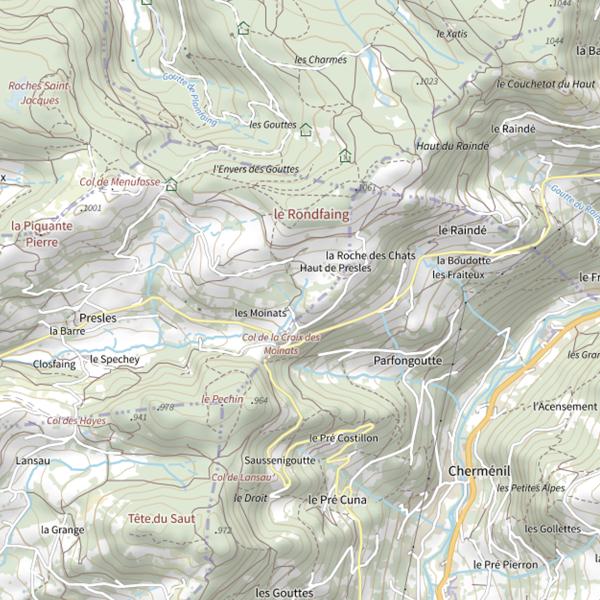 Plan cartographique de Ru de Basse Sur le Rupt