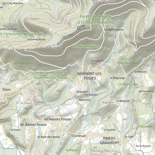 Plan cartographique de Ru de Basses Fosses