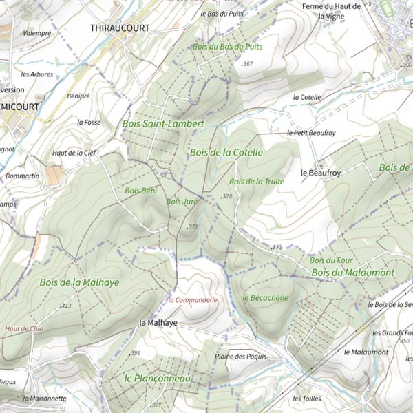 Plan cartographique de Ru de Bazoilles