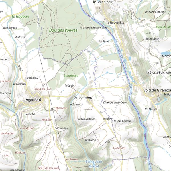 Plan cartographique de Ru de Beaumenil