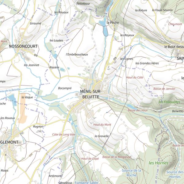 Plan cartographique de Ru de Belvitte