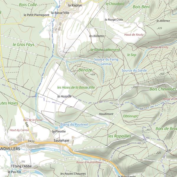 Plan cartographique de Ru de Benaze