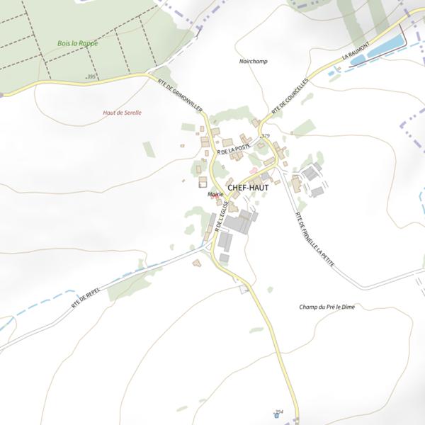 Plan cartographique de Ru de Biecene