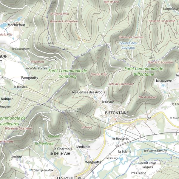 Plan cartographique de Ru de Biffontaine