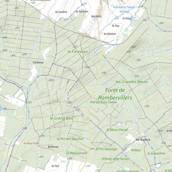 Plan cartographique de Ru de Bonvillers