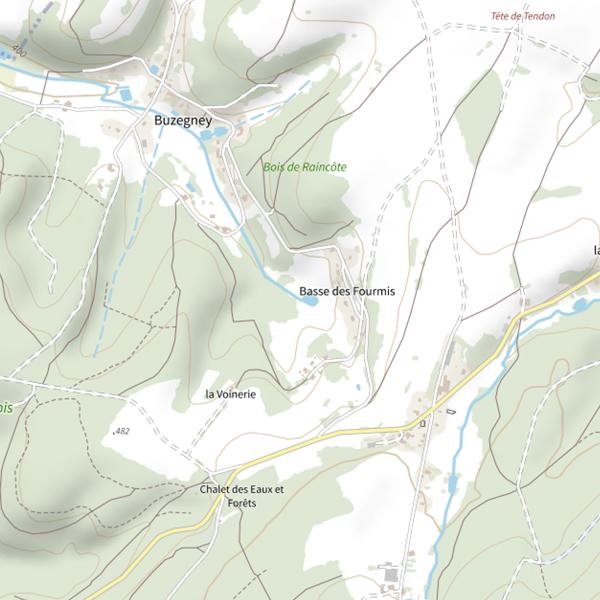 Plan cartographique de Ru de Buzegney