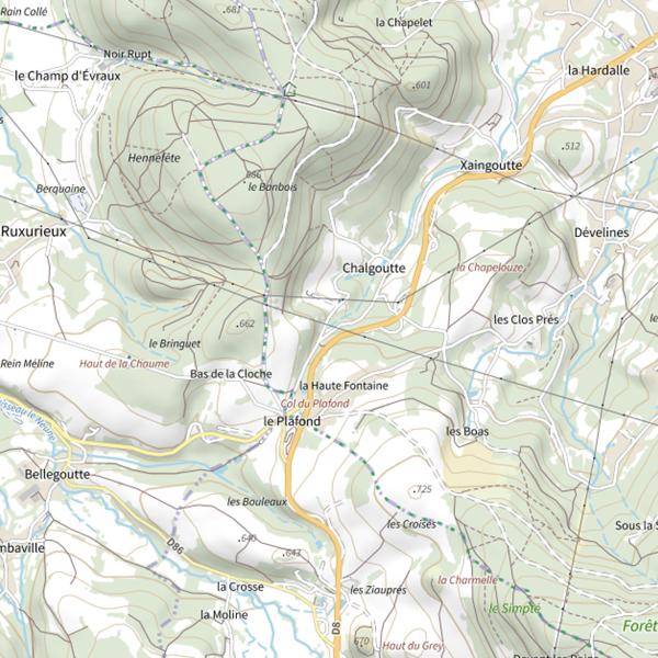 Plan cartographique de Ru de Chalgoutte