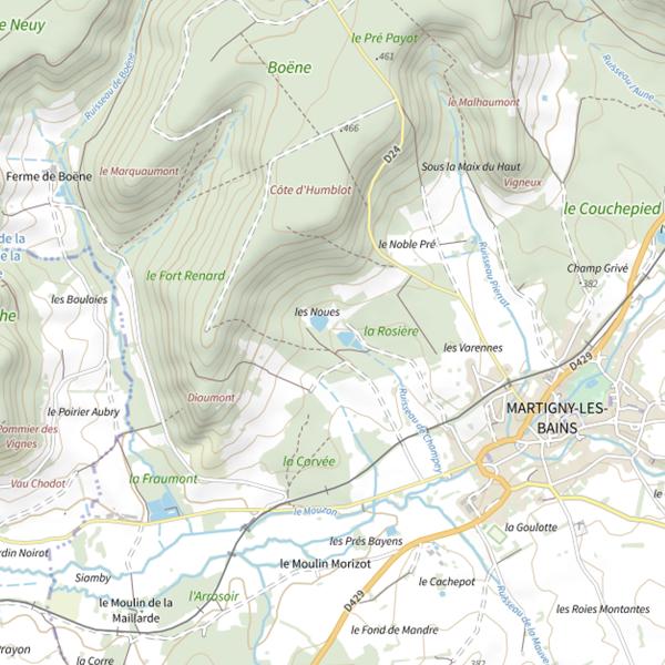 Plan cartographique de Ru de Champey