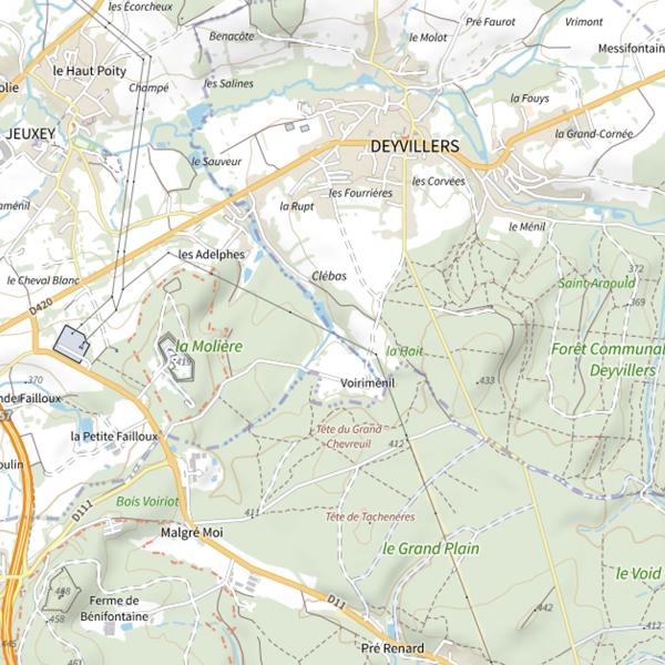 Plan cartographique de Ru de Clebas