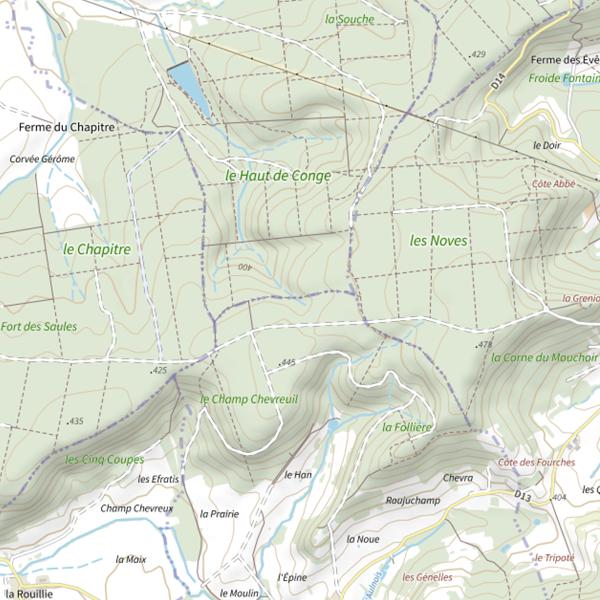 Plan cartographique de Ru de Conge