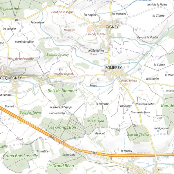 Plan cartographique de Ru de Corbe