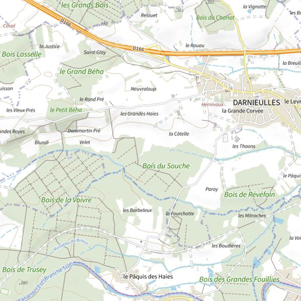 Plan cartographique de Ru de Devant la Souche