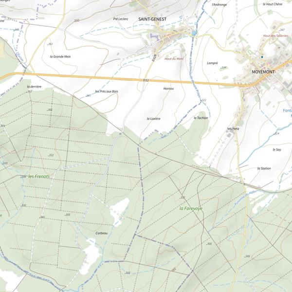 Plan cartographique de Ru de Devant Prays