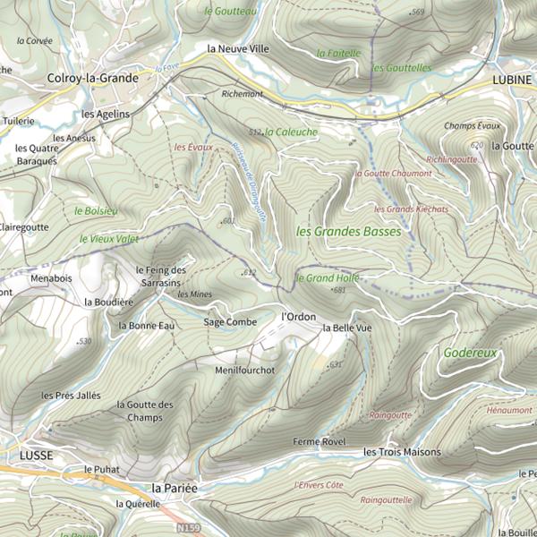 Plan cartographique de Ru de Dirangoutte