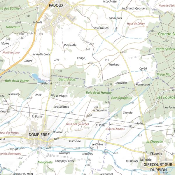 Plan cartographique de Ru de Dompierre