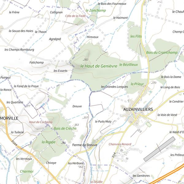 Plan cartographique de Ru de Dreuve