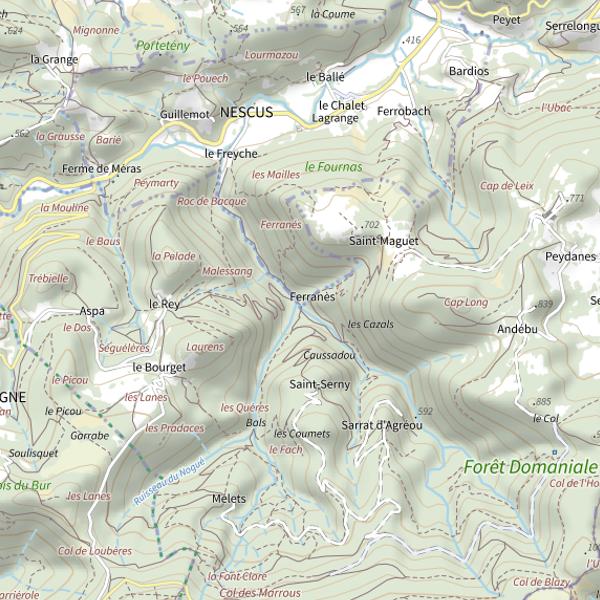 Plan cartographique de Ru. de Ferranès à Nescus