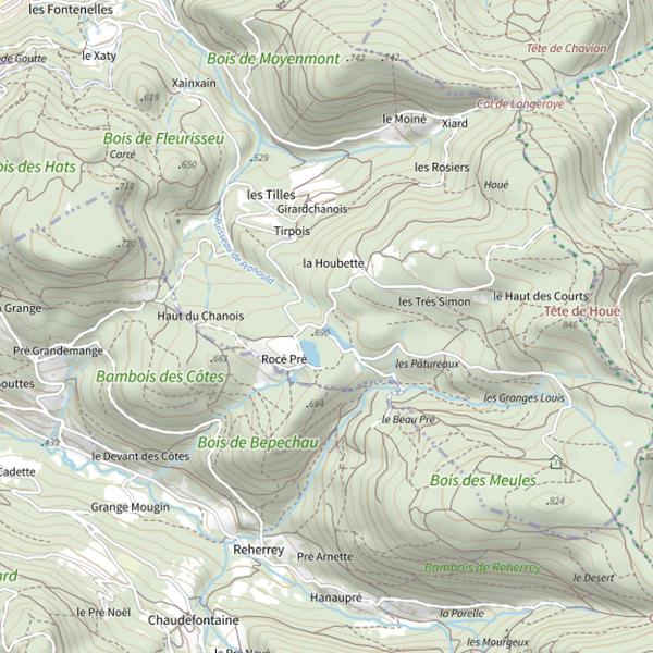 Plan cartographique de Ru de Franould