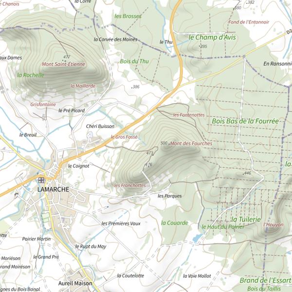 Plan cartographique de Ru de Gris Fontaine