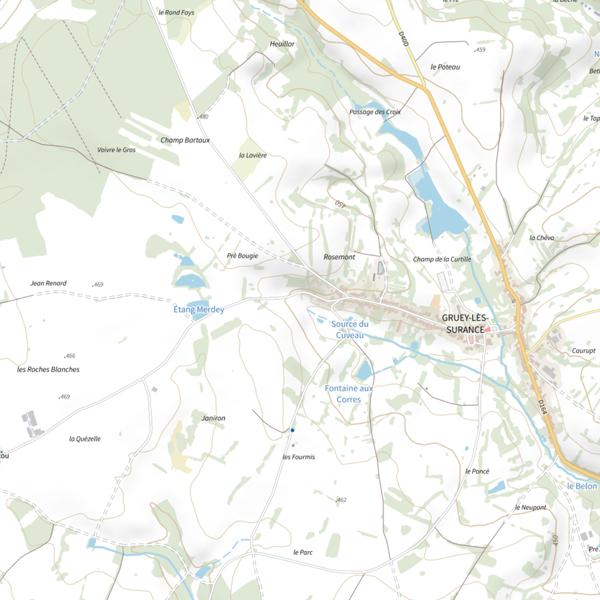Plan cartographique de Ru de Gruey