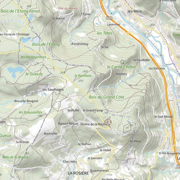 Plan cartographique de Ru de Halotey