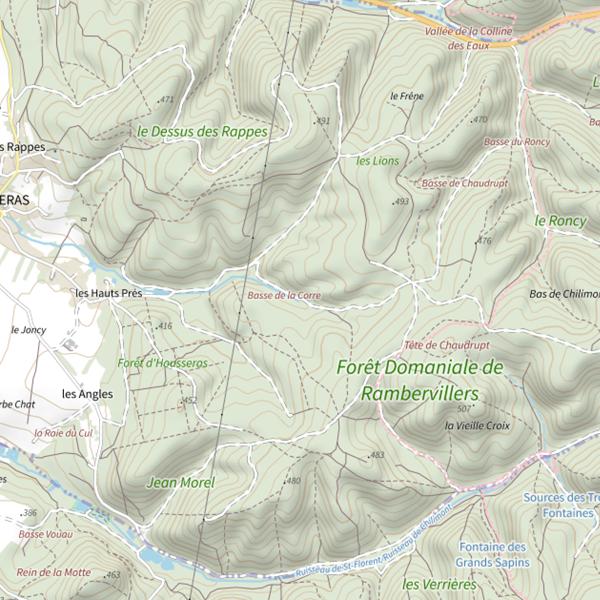 Plan cartographique de Ru de Housseras