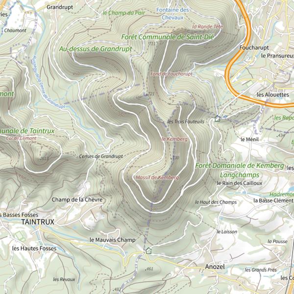 Plan cartographique de Ru de la Cense de Grandrupt