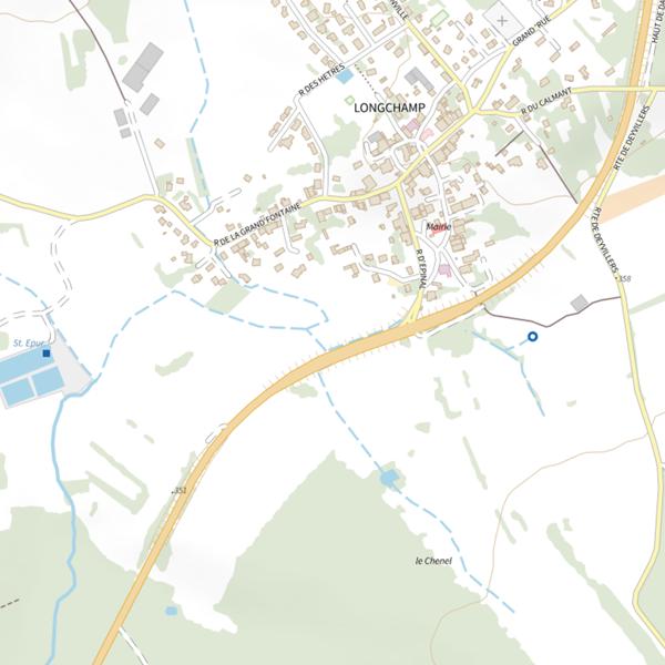 Plan cartographique de Ru de la Colline de Longchamp