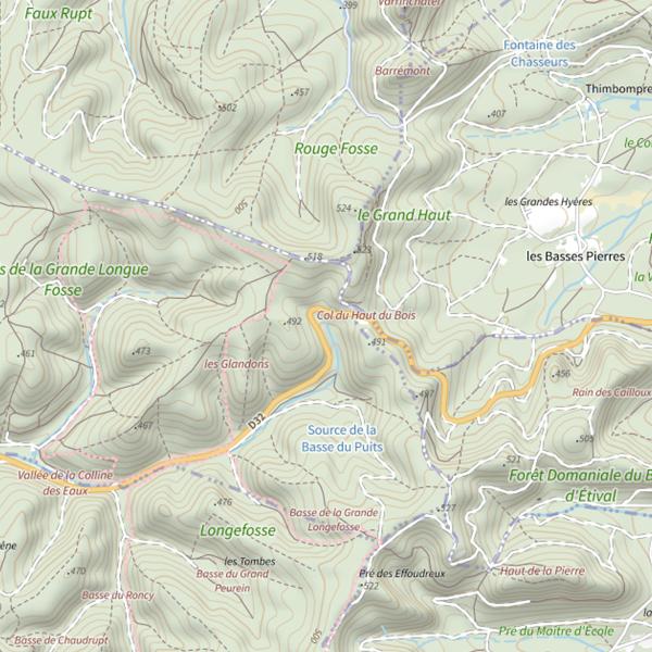 Plan cartographique de Ru de la Colline des Eaux