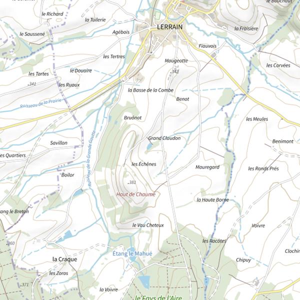 Plan cartographique de Ru de la Cote de Chaume