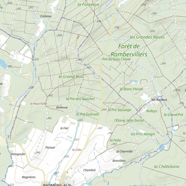 Plan cartographique de Ru de la Cote