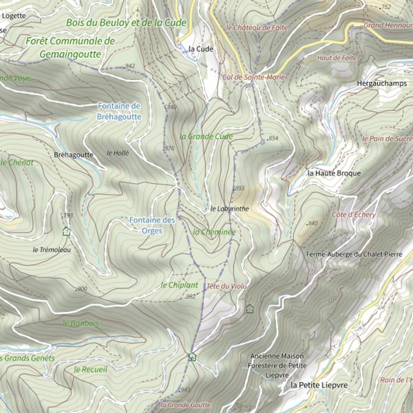 Plan cartographique de Ru de la Cude