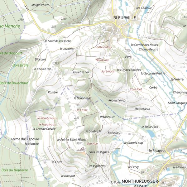 Plan cartographique de Ru de la Deuille