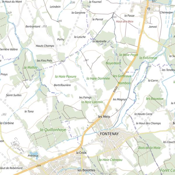 Plan cartographique de Ru de la Haie Paxure