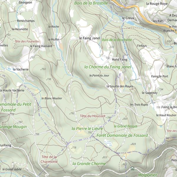 Plan cartographique de Ru de la Hutte