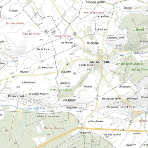 Plan cartographique de Ru de la Nauve