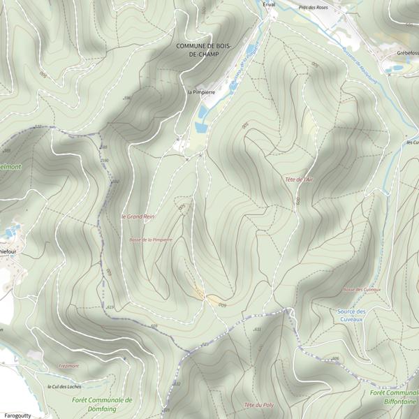 Plan cartographique de Ru de la Pimpierre