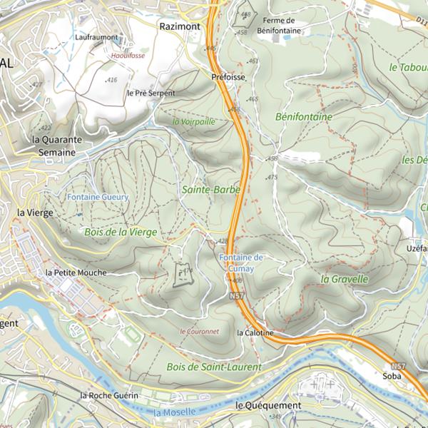 Plan cartographique de Ru de la Vierge (ou des 40 Semaines)
