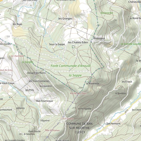 Plan cartographique de Ru de l'Anoux