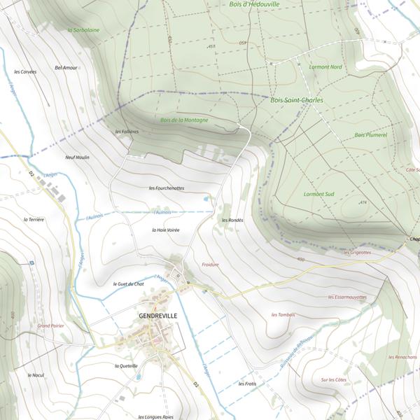 Plan cartographique de Ru de l'Aulnois