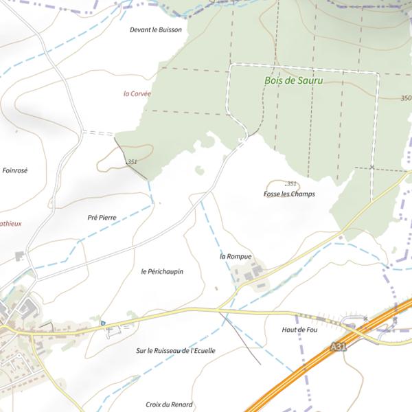 Plan cartographique de Ru de l'Ecuelle