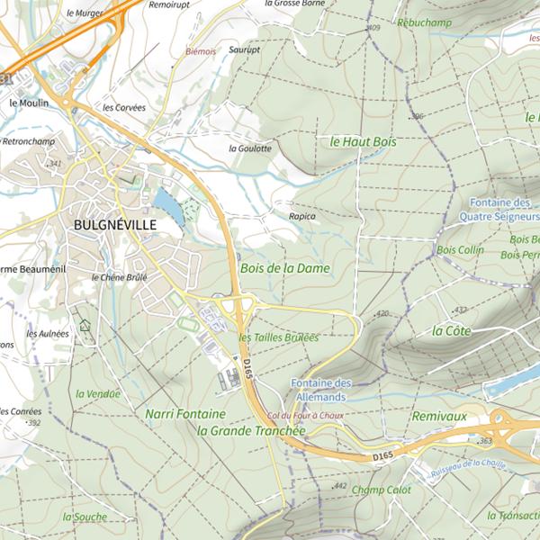 Plan cartographique de Ru de l'Étang de Bulgneville