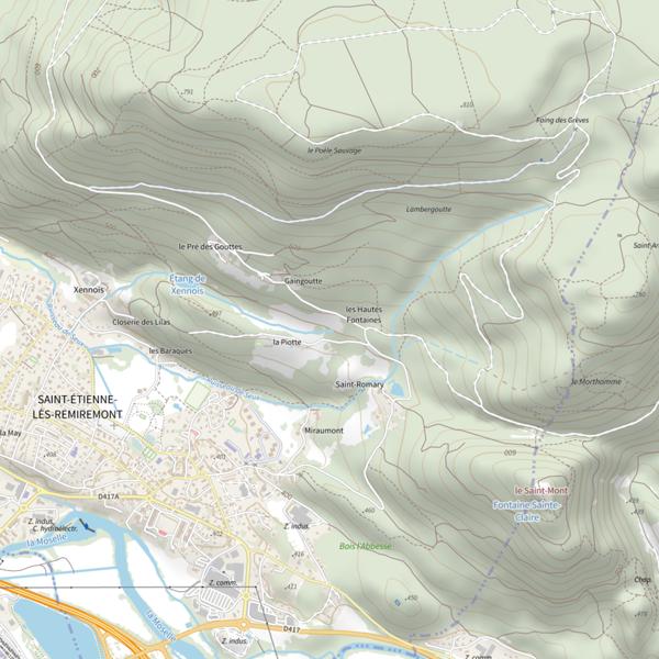 Plan cartographique de Ru de l'Étang de Xenois