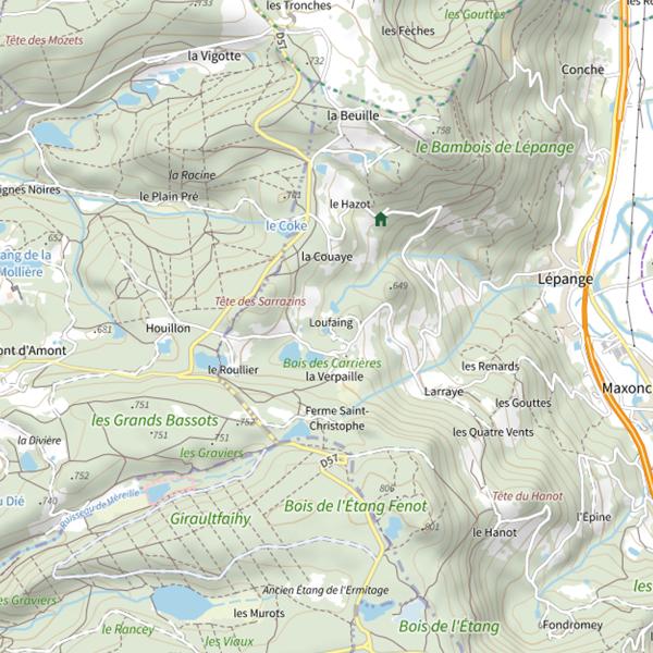Plan cartographique de Ru de l'Étang des Maux-Cailloux