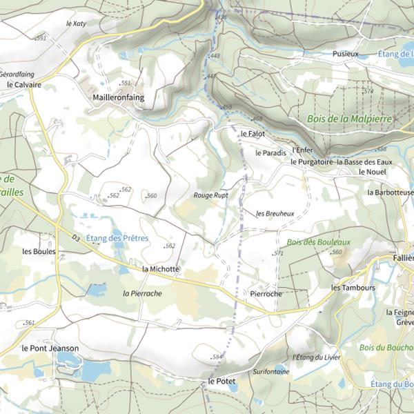 Plan cartographique de Ru de l'Étang des Pretres