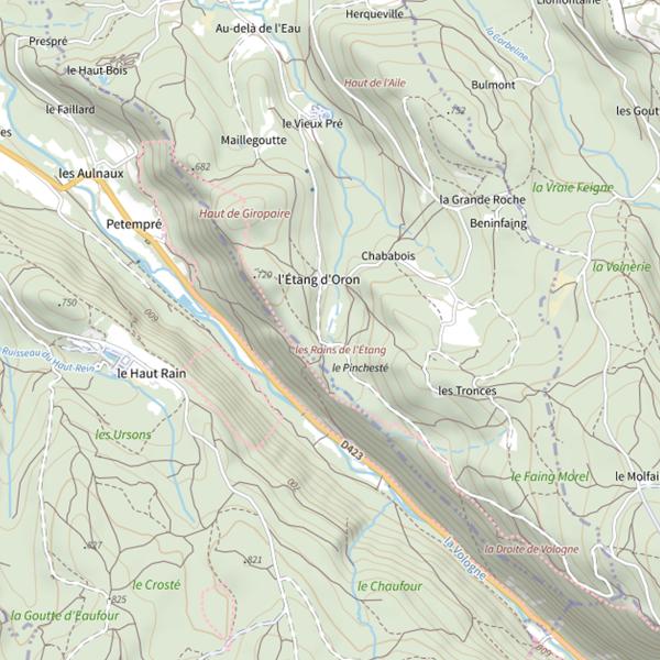 Plan cartographique de Ru de l'Étang d'Oron