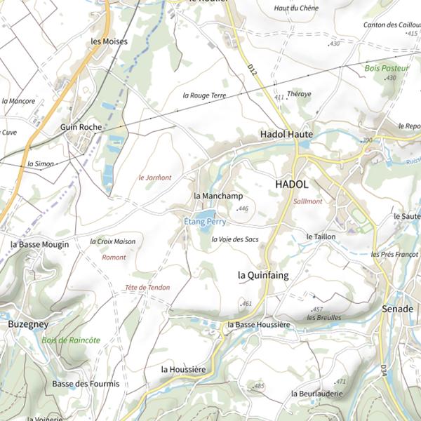 Plan cartographique de Ru de l'Étang Perry