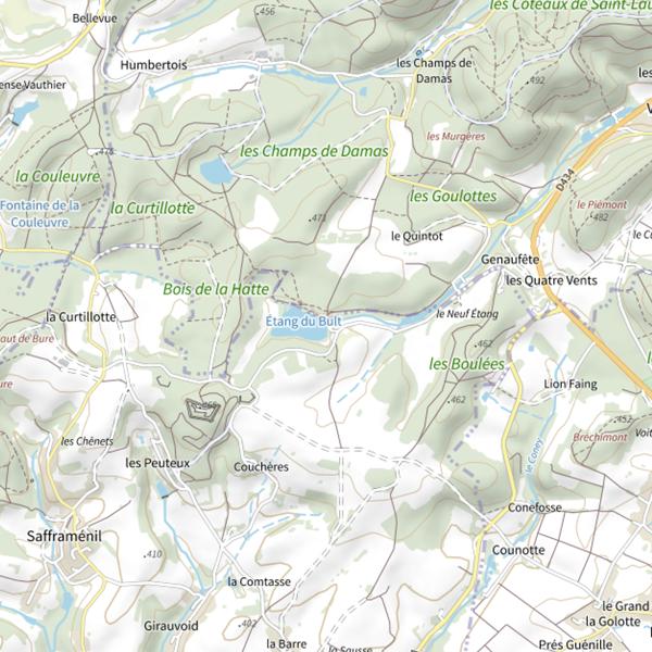 Plan cartographique de Ru de l'Etrangleux