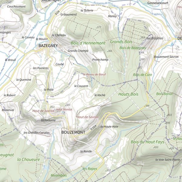 Plan cartographique de Ru de Montaunot